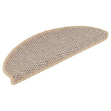 Esteras de escalera de Vidaxl autoadhesivas 15 SISAL SISAL 65X21X4 cm beige ligero