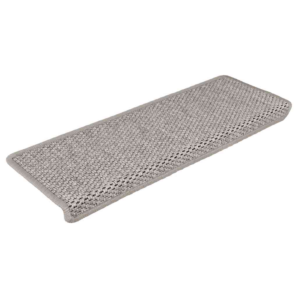 Vidaxl stair mats self-adhesive 15 st sisal look 65x21x4cm silver colored