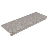 Vidaxl stair mats self-adhesive 15 st sisal look 65x21x4cm silver colored