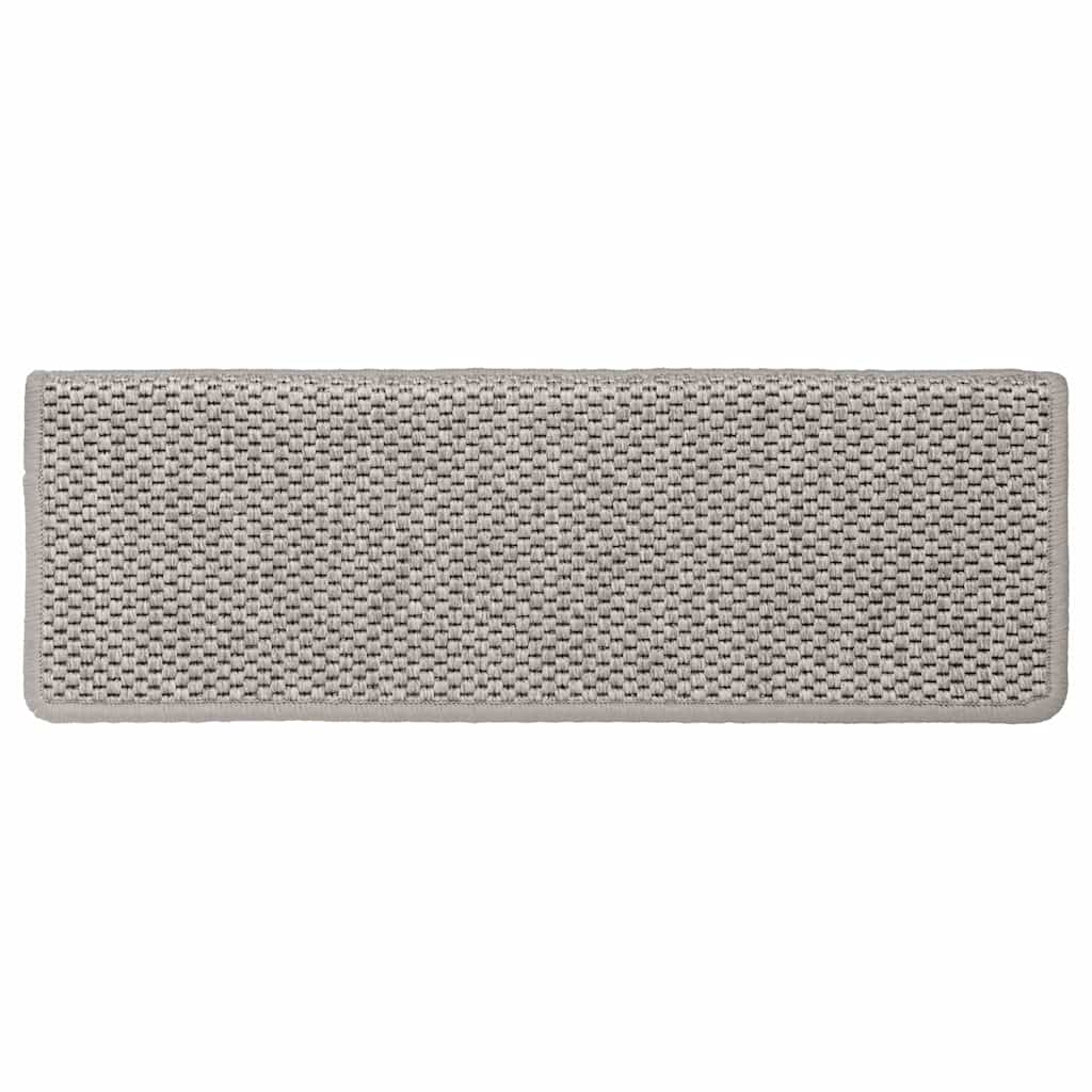 Vidaxl stair mats self-adhesive 15 st sisal look 65x21x4cm silver colored