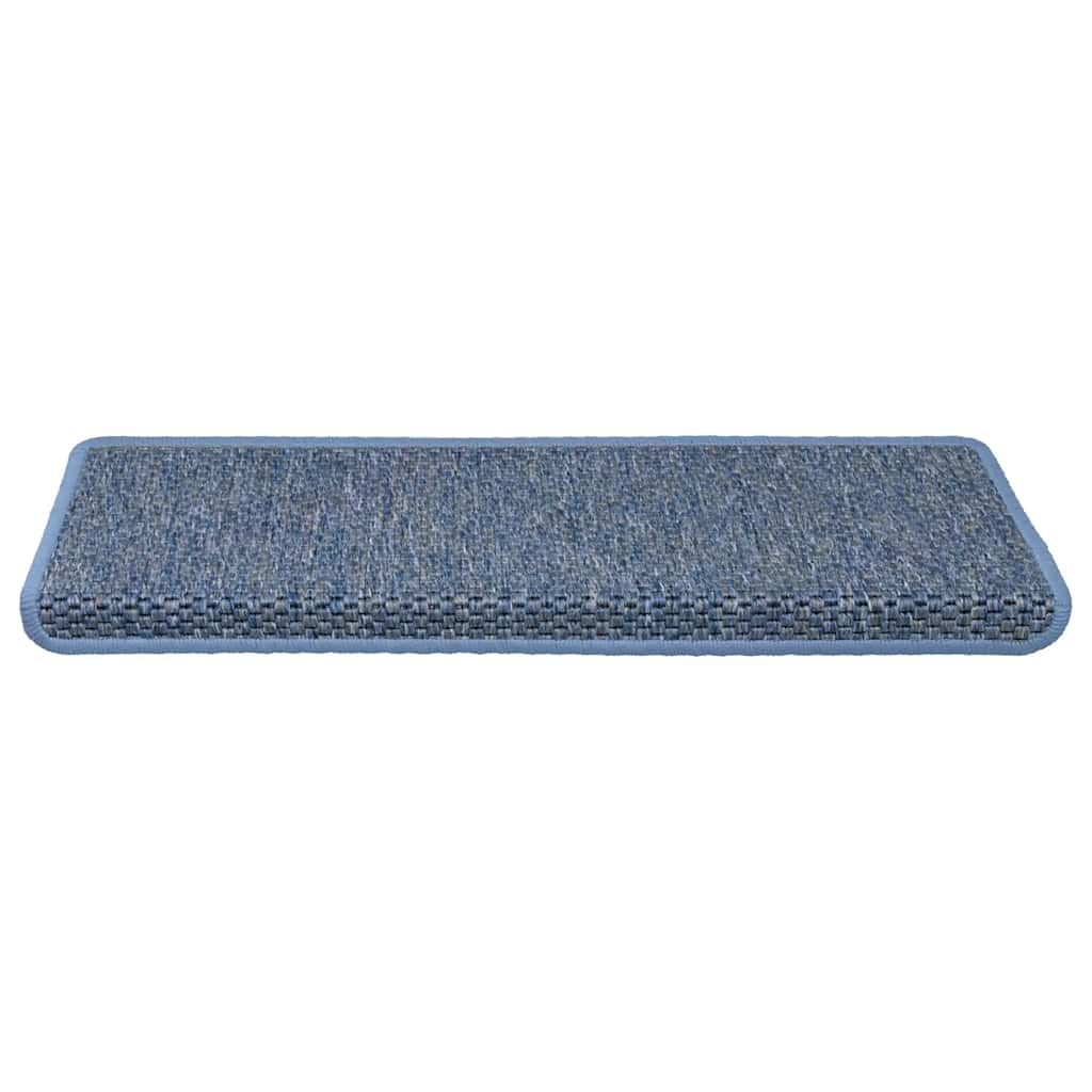 Esteras de escalera de Vidaxl autoadhesivas 15 SISAL SISAL 65X21X4 CM AZUL