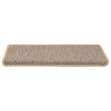 Vidaxl stair mats self-adhesive 15 st sisal look 65x21x4 cm light beige