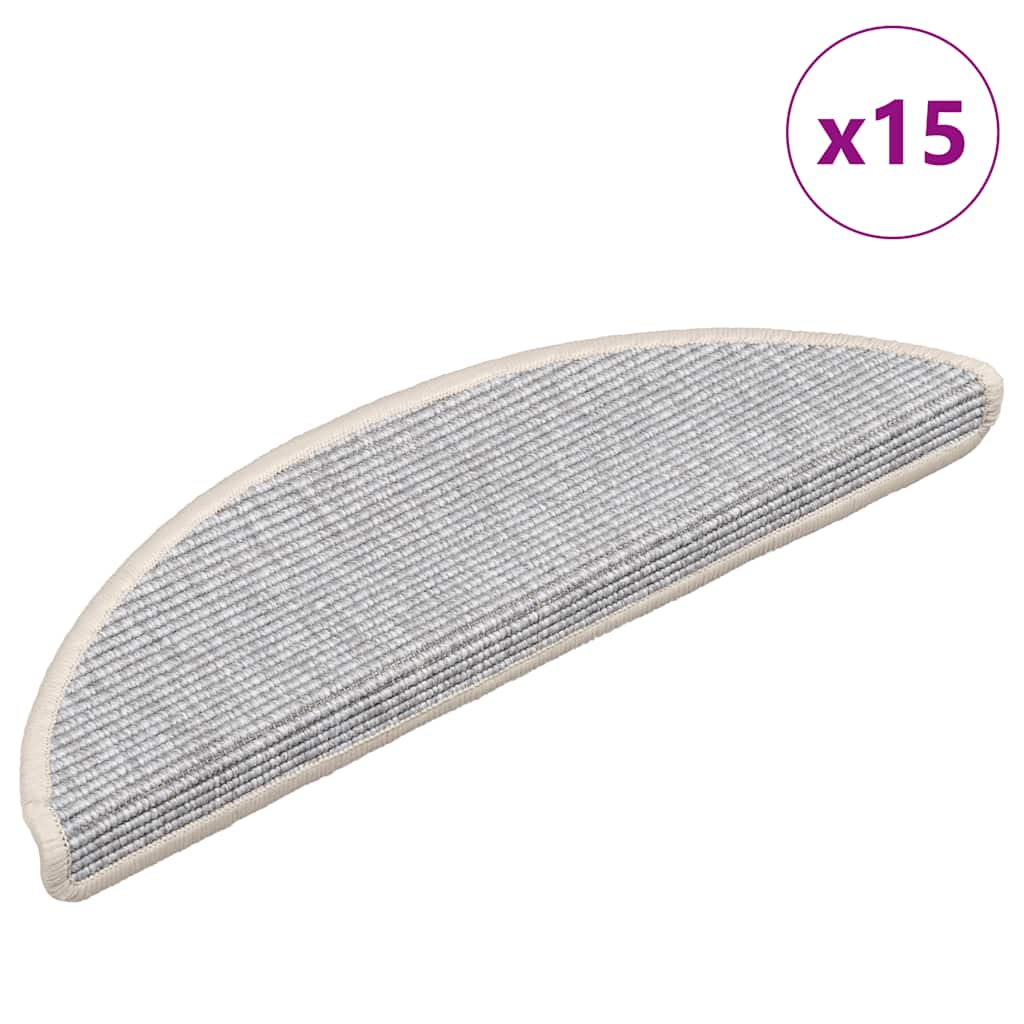Vidaxl -Treppenmatten 15 ST 56x17x3 cm Silberhemisphäre