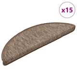 Vidaxl stair mats 15 st 56x17x3 cm light brown hemisphere