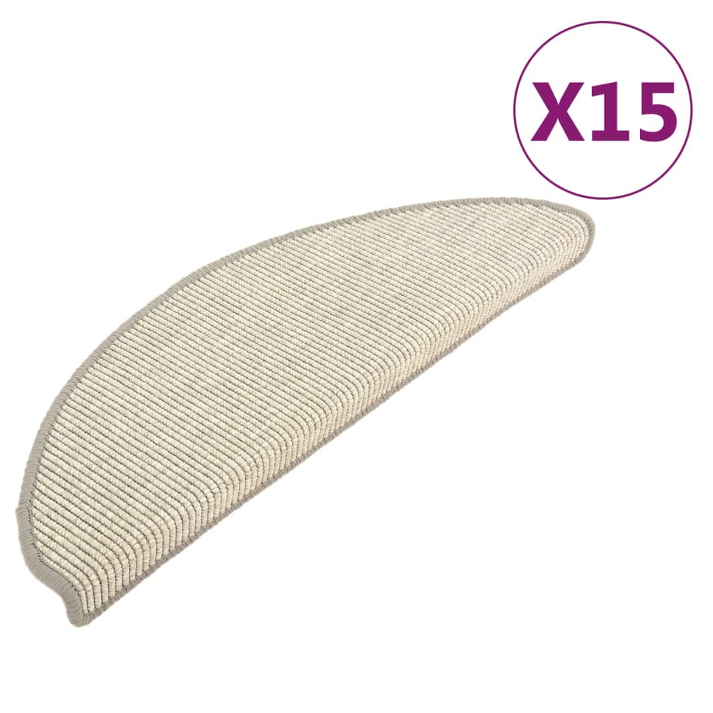 Vidaxl Stairs Mats Self -Adhesive 15 St 65x21x4 CM Silver Colored