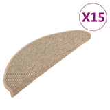 Vidaxl Stair Mats Self -fast 15 st 65x21x4 cm mørk beige