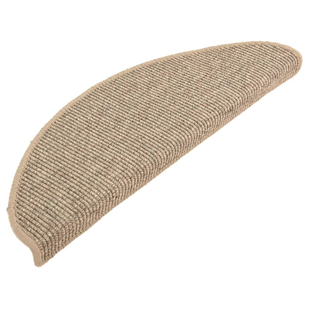Vidaxl Stair Mats Self -fast 15 st 65x21x4 cm mørk beige