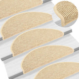 Vidaxl stair mats self-adhesive 15 st sisal look 65x21x4 cm beige
