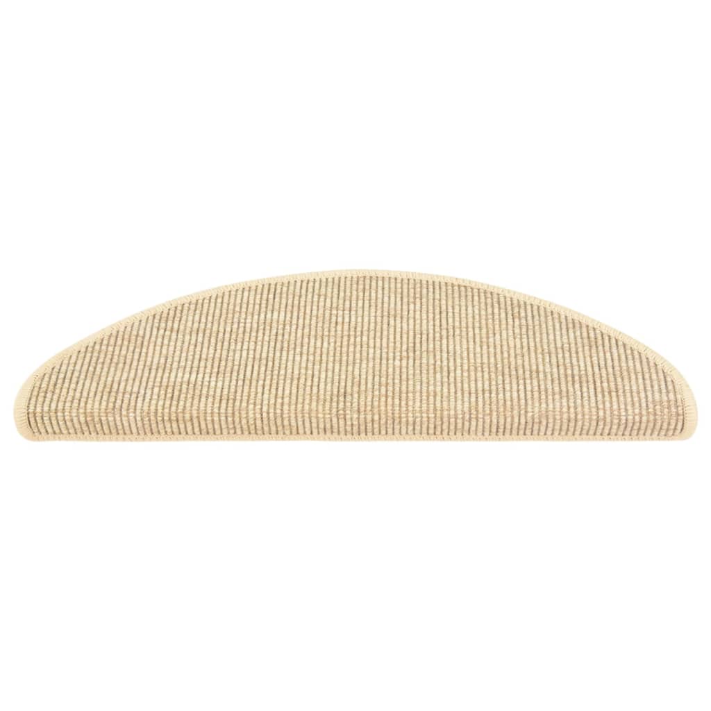 Vidaxl stair mats self-adhesive 15 st sisal look 65x21x4 cm beige