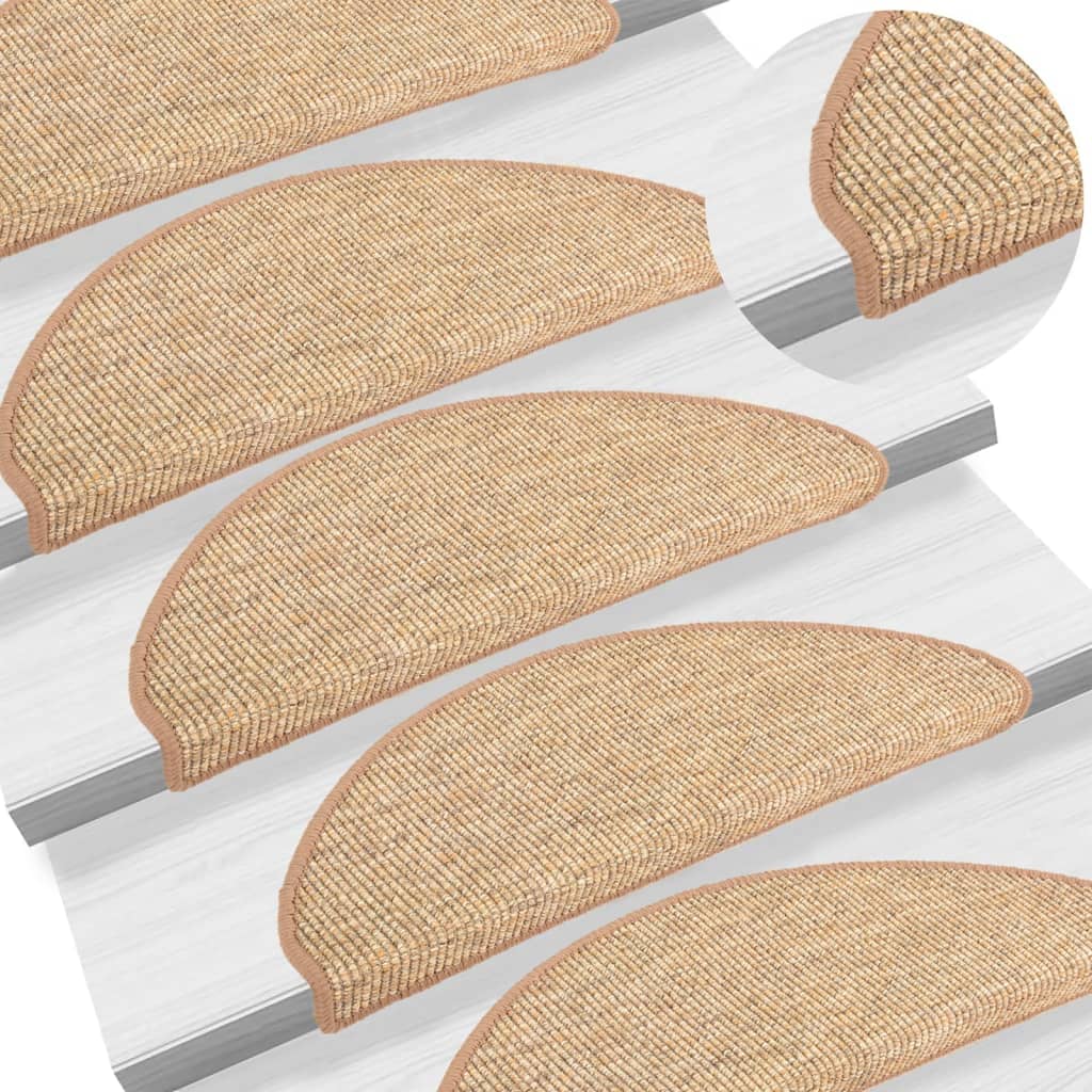 Esteras de escalera de Vidaxl autoadhesivo 15 st 65x21x4 cm marrón claro