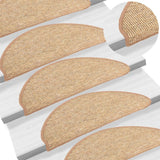 Esteras de escalera de Vidaxl autoadhesivo 15 st 65x21x4 cm marrón claro