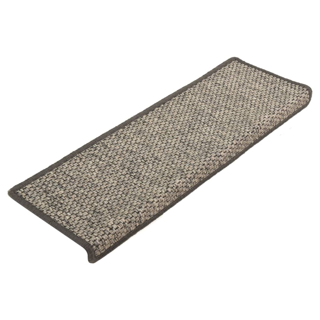 Vidaxl stair mats self -adhesive 15 st 65x21x4 cm gray and beige