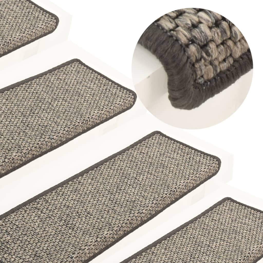 Vidaxl stair mats self -adhesive 15 st 65x21x4 cm gray and beige