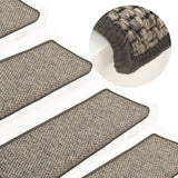 Vidaxl stair mats self -adhesive 15 st 65x21x4 cm gray and beige