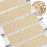 Vidaxl Stair tapis auto-adhésifs 15 st sisal look 65x21x4 cm beige clair