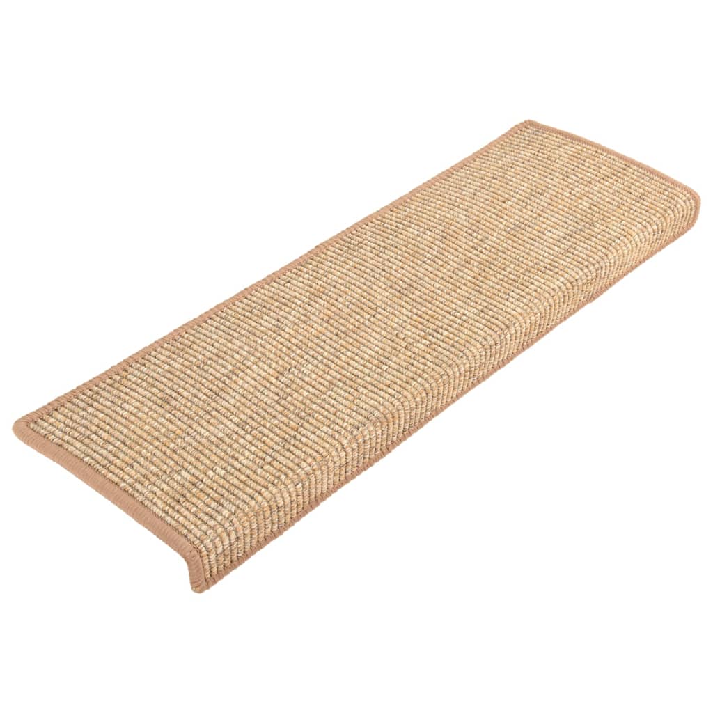 Vidaxl stair mats self -adhesive 15 st 65x21x4 cm light brown