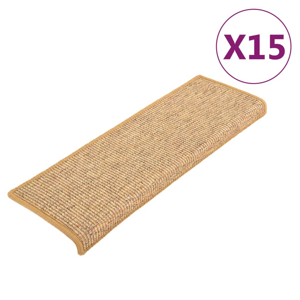 Vidaxl Stair Mats Self Adhesive 15 St 65x21x4 cm oranžna