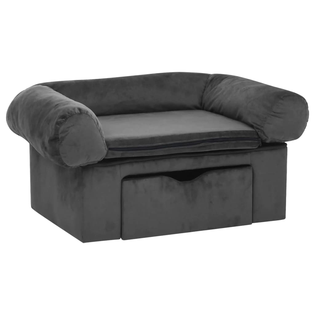 Vidaxl Bank se zásuvka 75x50x38 cm plyšová tmavě šedá