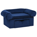 VidaXL dog bank with drawer 75x50x38 cm plush blue