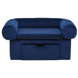 VidaXL dog bank with drawer 75x50x38 cm plush blue