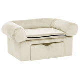 VidaXL dog bank with drawer 75x50x38 cm Plush cream -colored