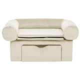 VidaXL dog bank with drawer 75x50x38 cm Plush cream -colored