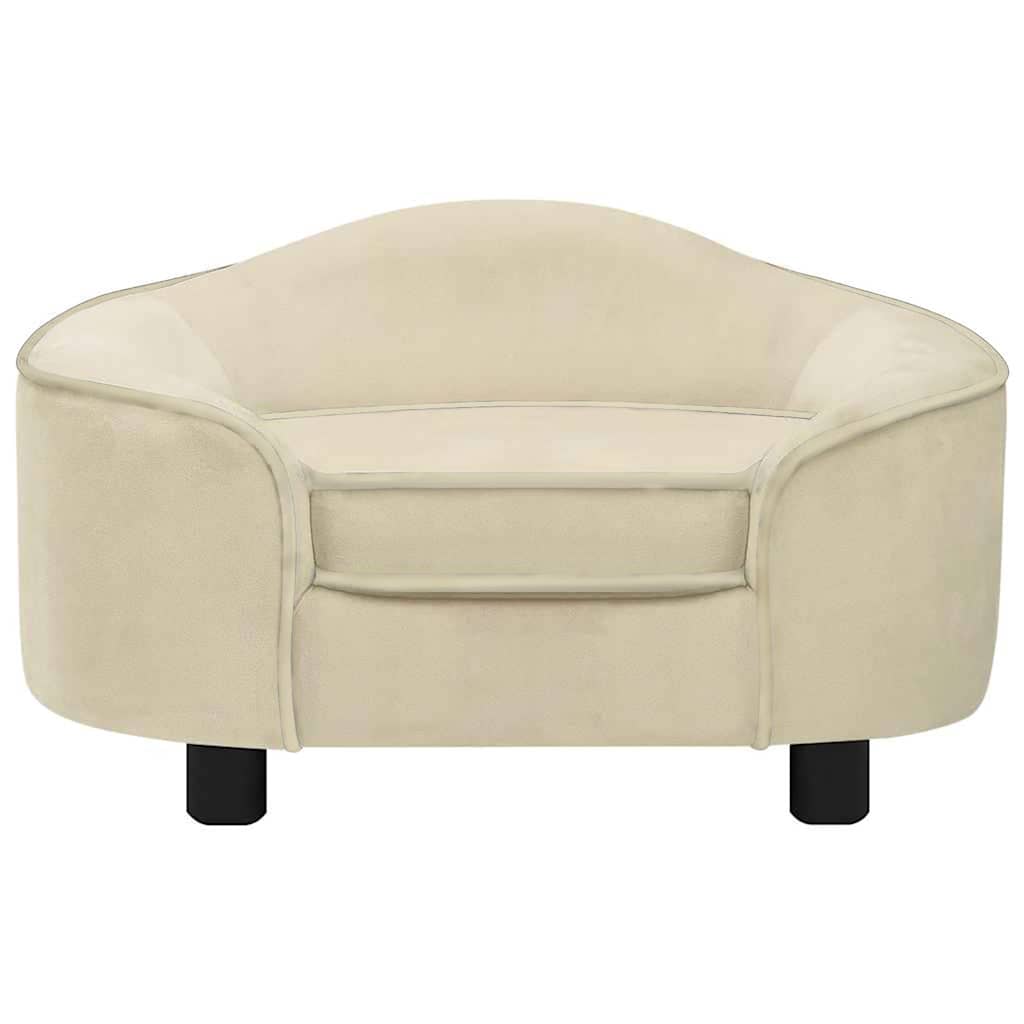 VidaXL Dog Bank 67x47x36 cm Plush cream -colored