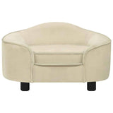 VidaXL Dog Bank 67x47x36 cm Plush cream -colored