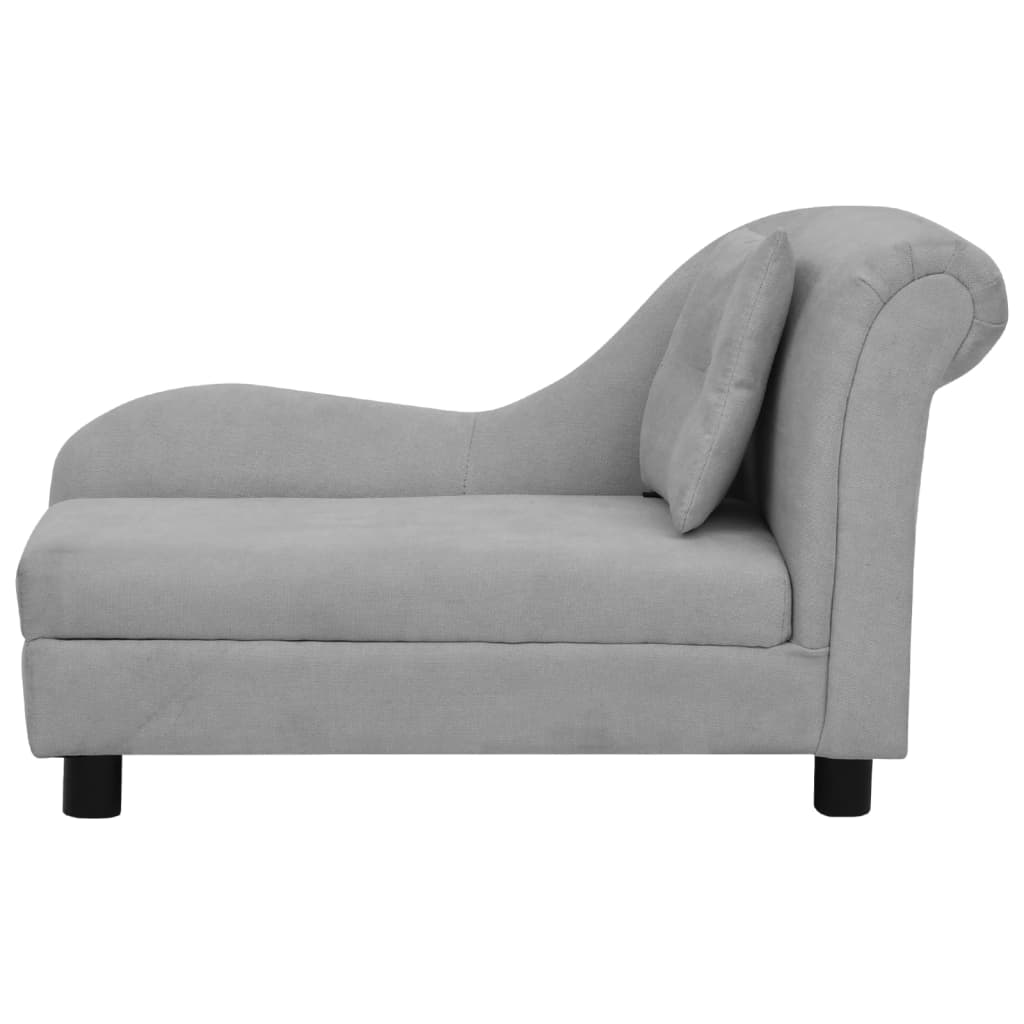 VidaXL Dog Bank With Cushion 83x44x44 Cm Plush Gray