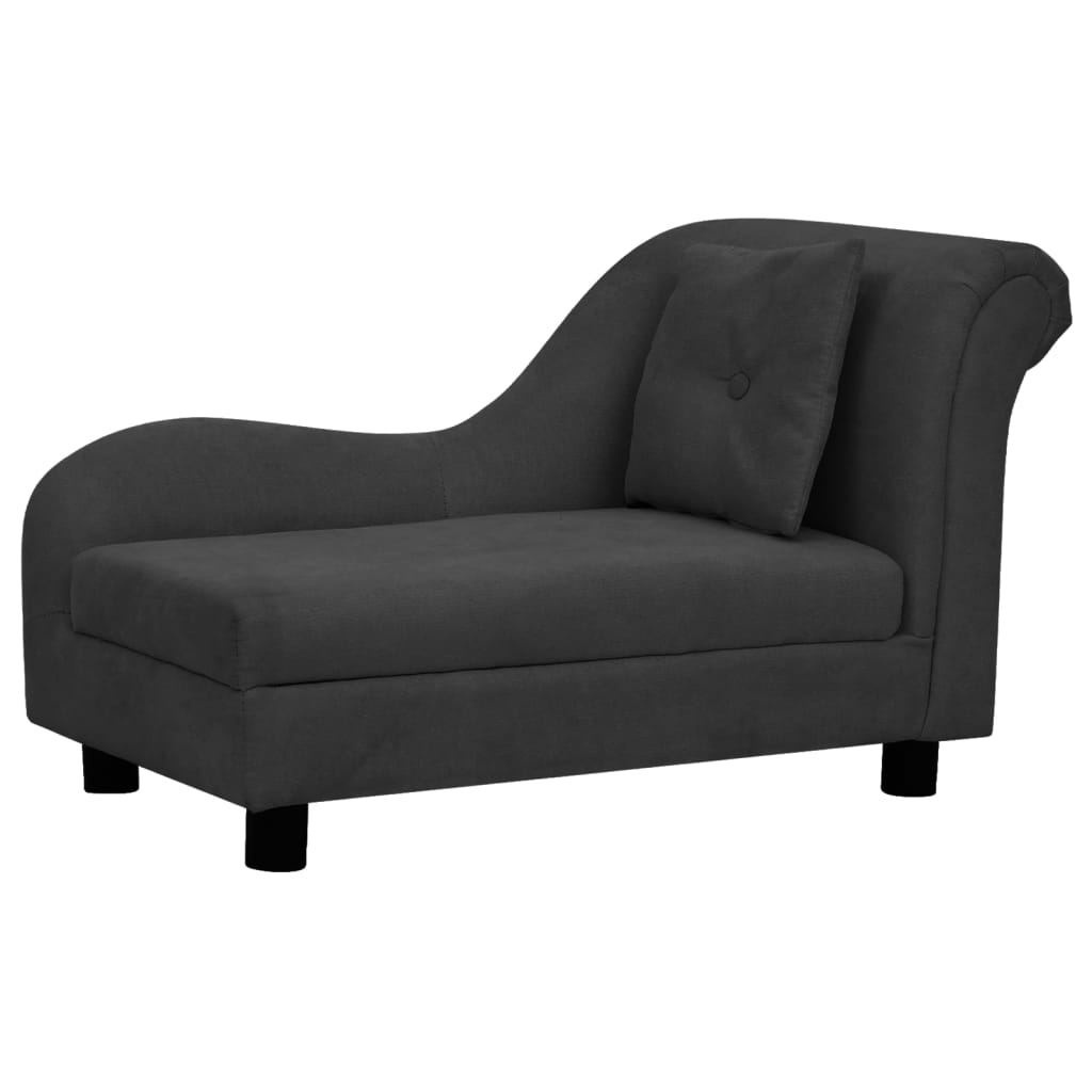 Vidaxl Bank s polštářem 83x44x44 cm plyšová černá
