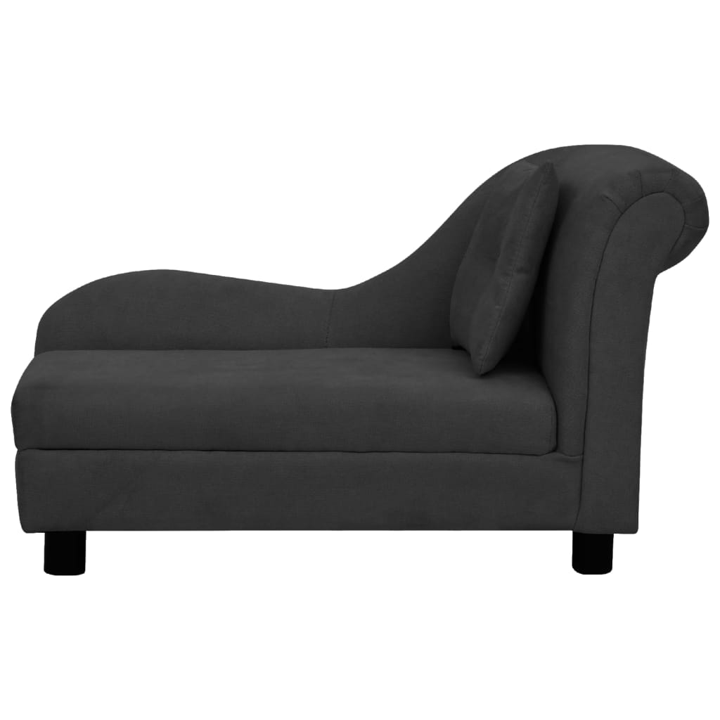 Vidaxl Bank s polštářem 83x44x44 cm plyšová černá