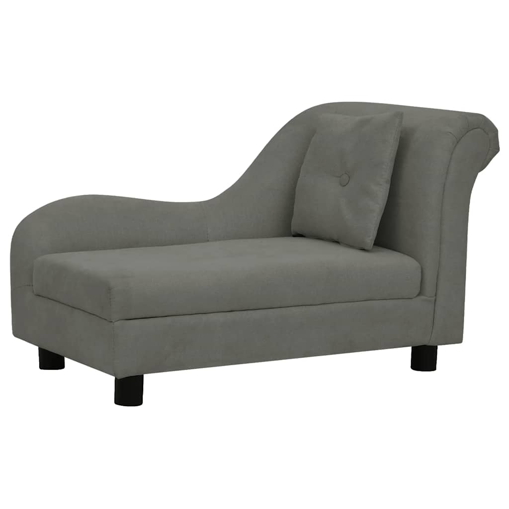 VidaXL Dog Bank With Cushion 83x44x44 Cm Plush Dark Gray