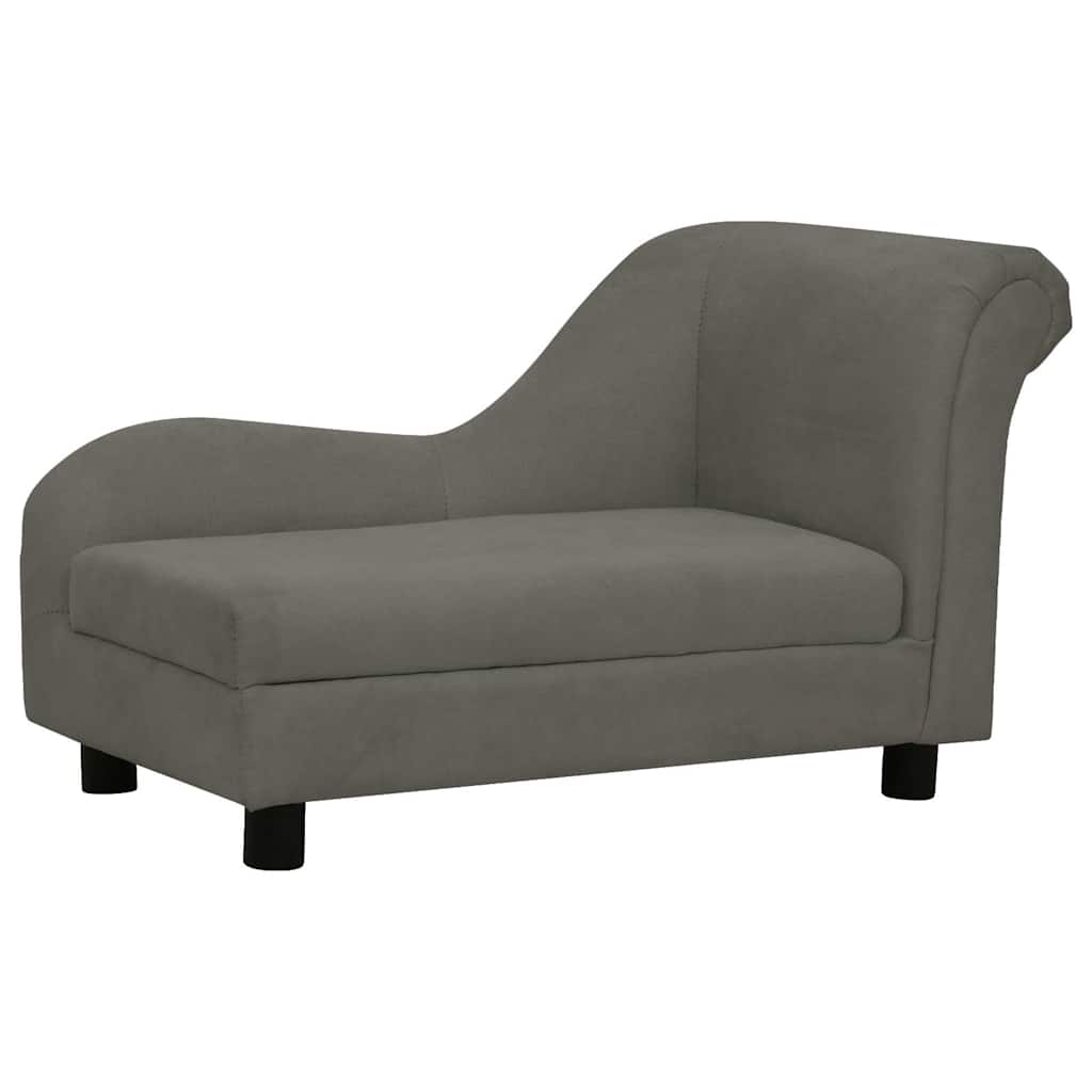 VidaXL Dog Bank With Cushion 83x44x44 Cm Plush Dark Gray