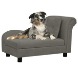 VidaXL Dog Bank With Cushion 83x44x44 Cm Plush Dark Gray