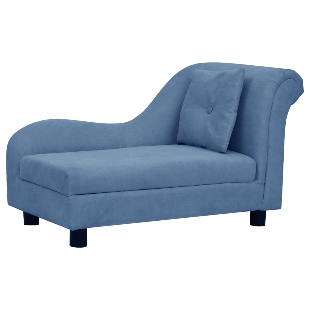 VidaXL Dog Bank With Cushion 83x44x44 Cm Plush Blue