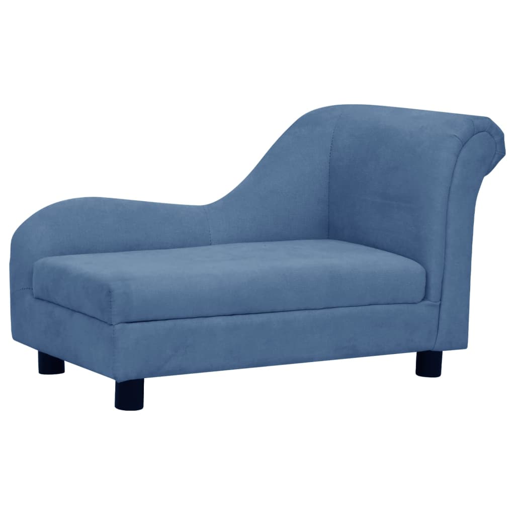 VidaXL Dog Bank With Cushion 83x44x44 Cm Plush Blue