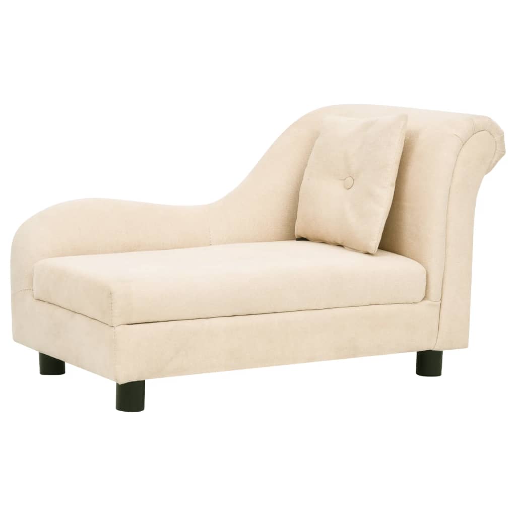 VidaXL Dog Bank With Cushion 83x44x44 Cm Plush cream -colored