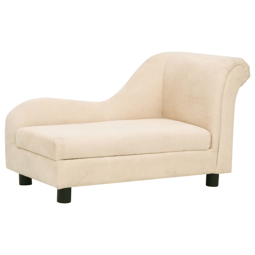 VidaXL Dog Bank With Cushion 83x44x44 Cm Plush cream -colored