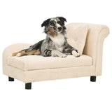 VidaXL Dog Bank With Cushion 83x44x44 Cm Plush cream -colored