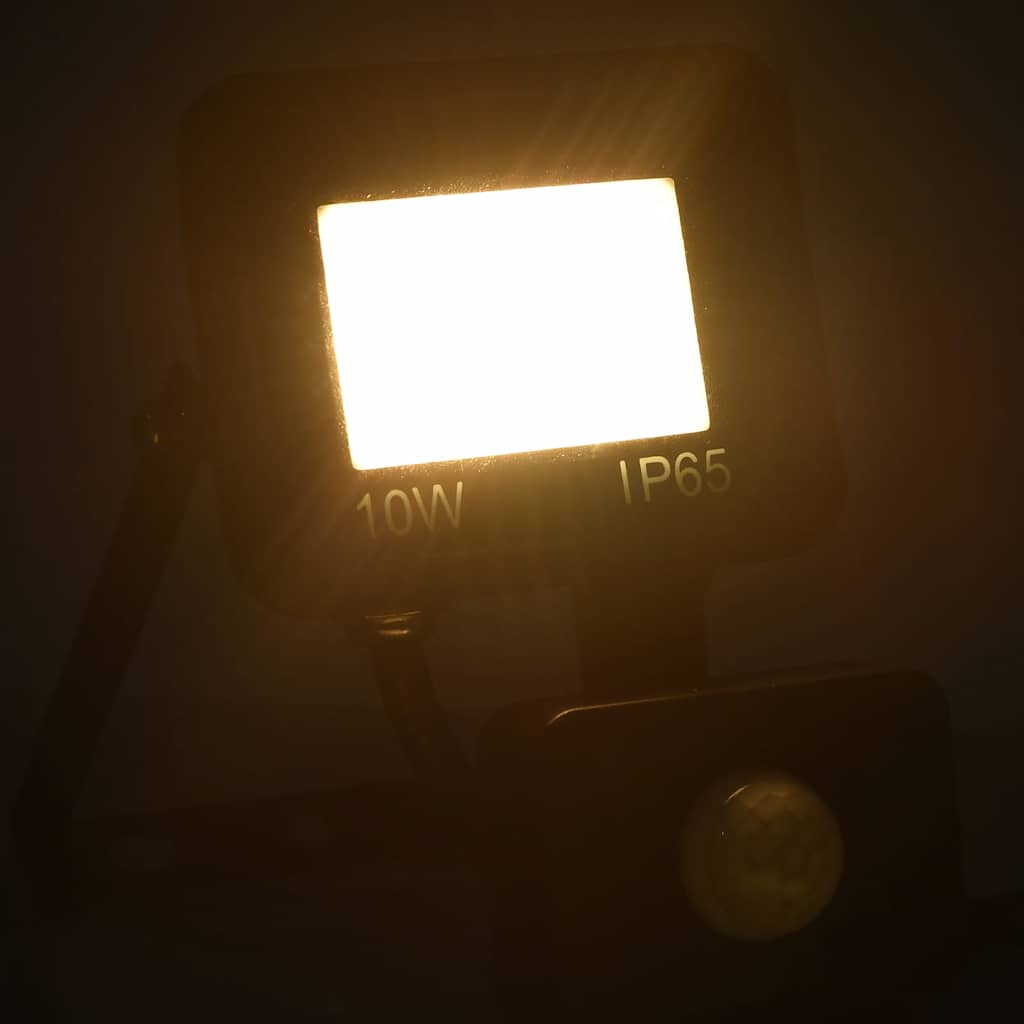 Vidaxl -Scheinwerfer mit Sensor -LED 10 W warmes Weiß