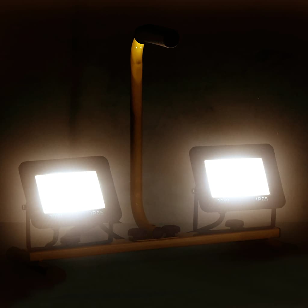 Vidaxl Spotlight z ročajem LED 2x30 W toplo belo