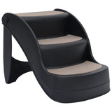 Escalera de perro Vidaxl 3 pasos negros plegables