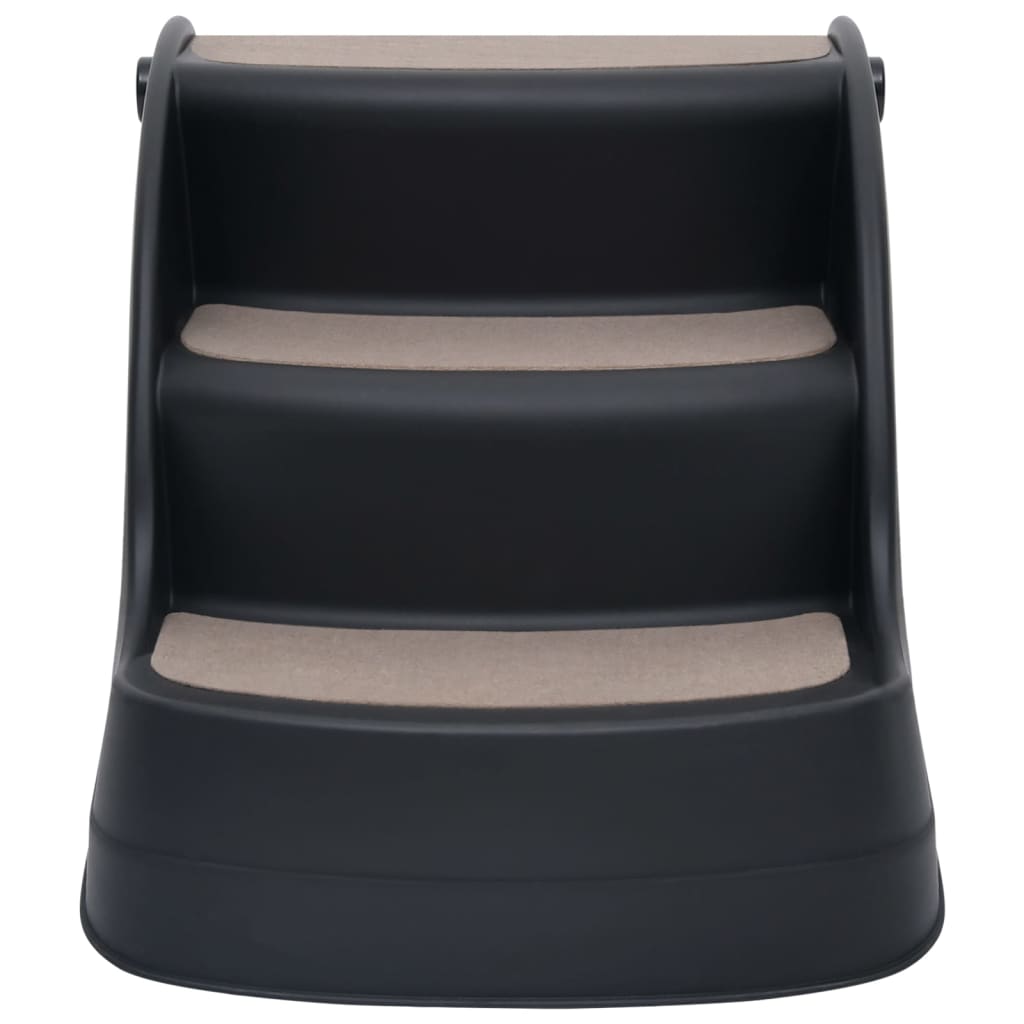 Escalera de perro Vidaxl 3 pasos negros plegables