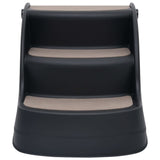 Escalera de perro Vidaxl 3 pasos negros plegables