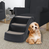Escalera de perro Vidaxl 3 pasos negros plegables