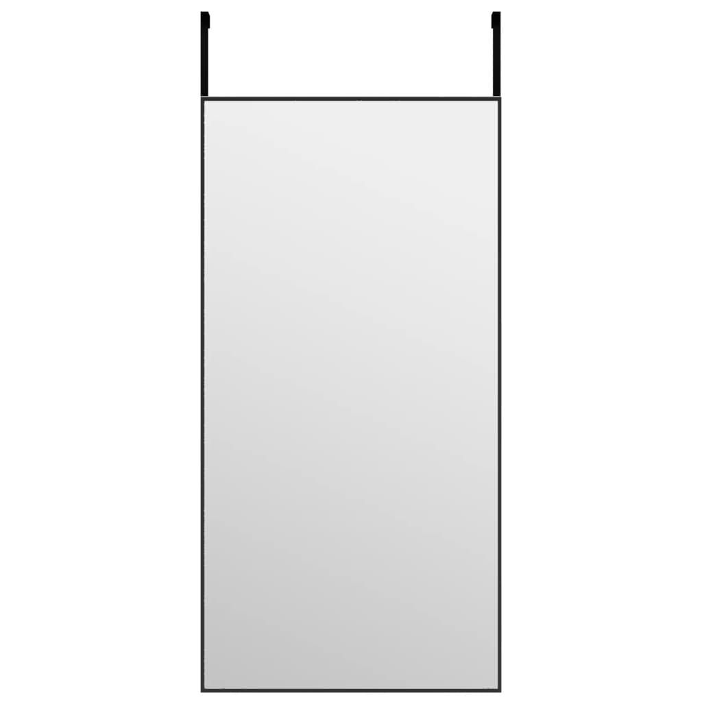 Vidaxl -Türspiegel 40x80 cm Glas und Aluminiumschwarz