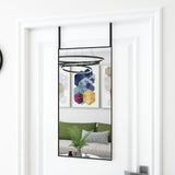 Vidaxl -Türspiegel 40x80 cm Glas und Aluminiumschwarz