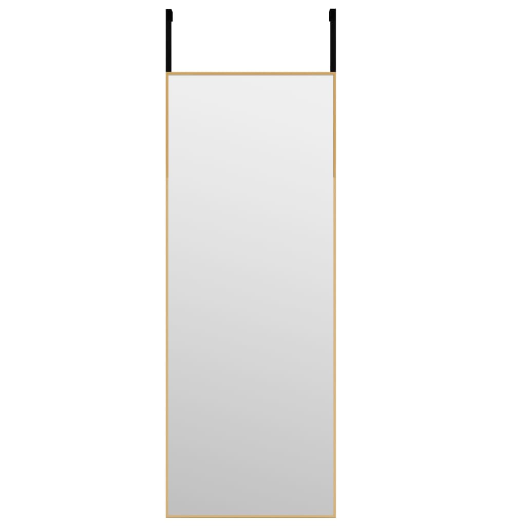 Miroir de porte vidaxl 30x80 cm en verre et en aluminium or de couleur