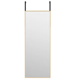 Miroir de porte vidaxl 30x80 cm en verre et en aluminium or de couleur