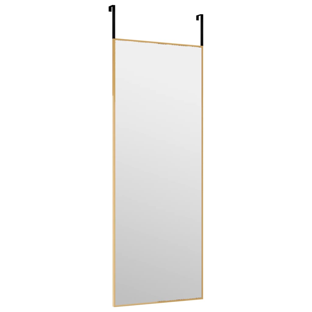 Miroir de porte vidaxl 30x80 cm en verre et en aluminium or de couleur
